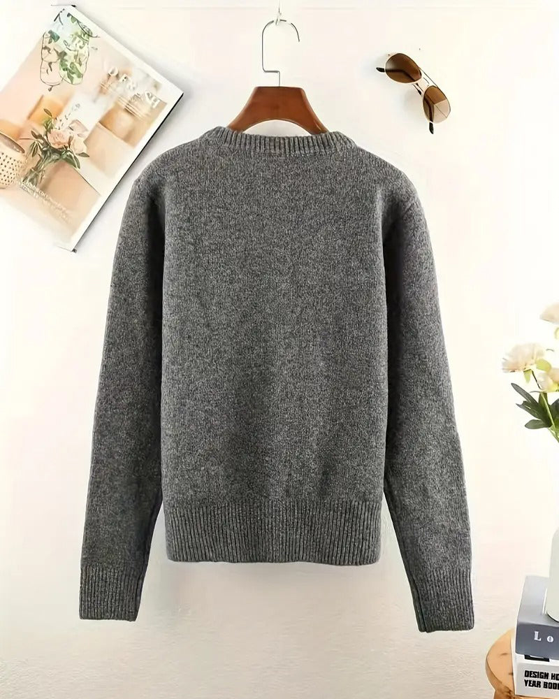 Malin | Relaxed-Fit Solid-Farve Long-Sleeve Cardigan
