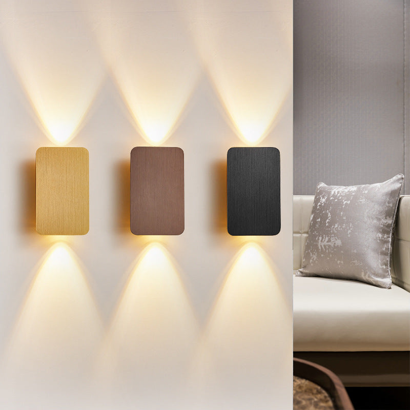 Indendørs rektangulær LED væglampe - Moderne metaldesign