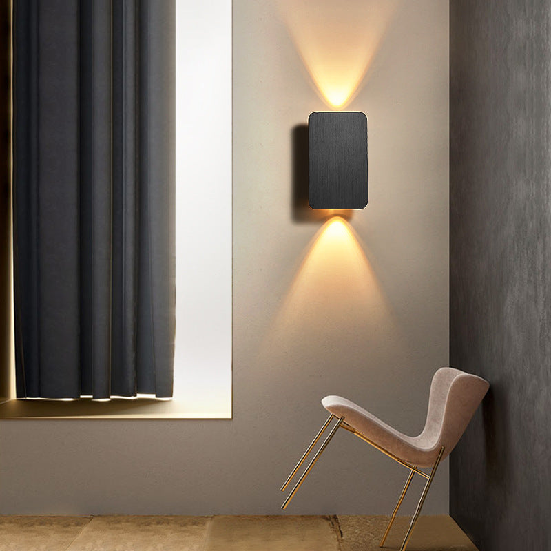Indendørs rektangulær LED væglampe - Moderne metaldesign