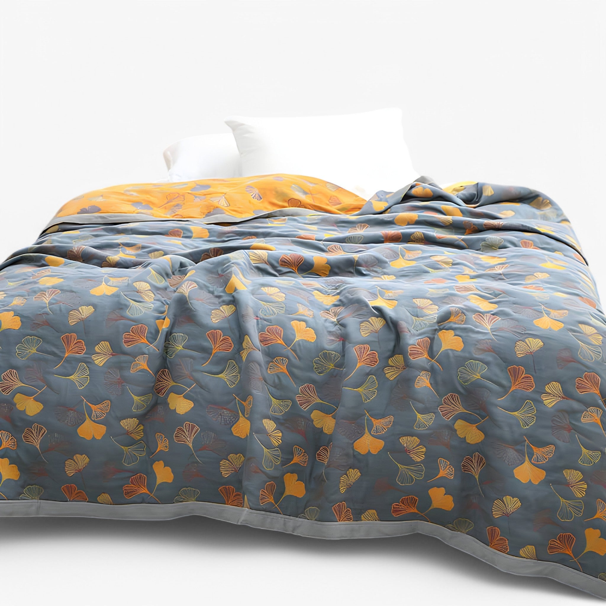 Harry | Vendbar Dynebetræk i Bomuld - Grå-Orange - house & garden - {{ product_tags }