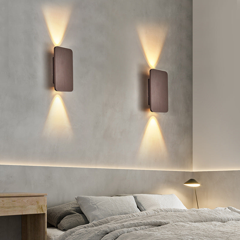 Indendørs rektangulær LED væglampe - Moderne metaldesign