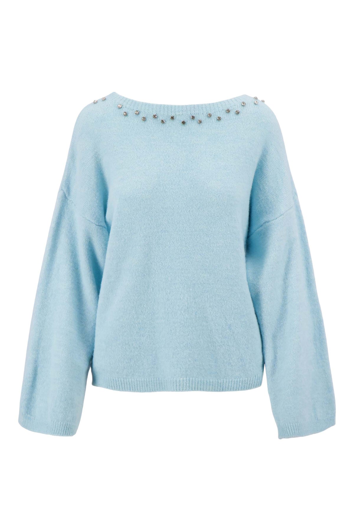 Luftig Sweater med Strass-Halsudskaering - Vinterbrise - Sweater - {{ product_tags }
