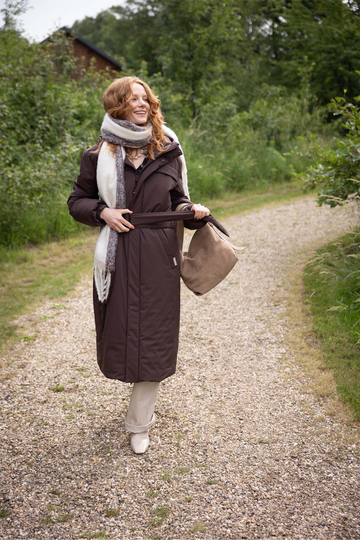Lang Vatteret Frakke med Baelte - - Coat - {{ product_tags }