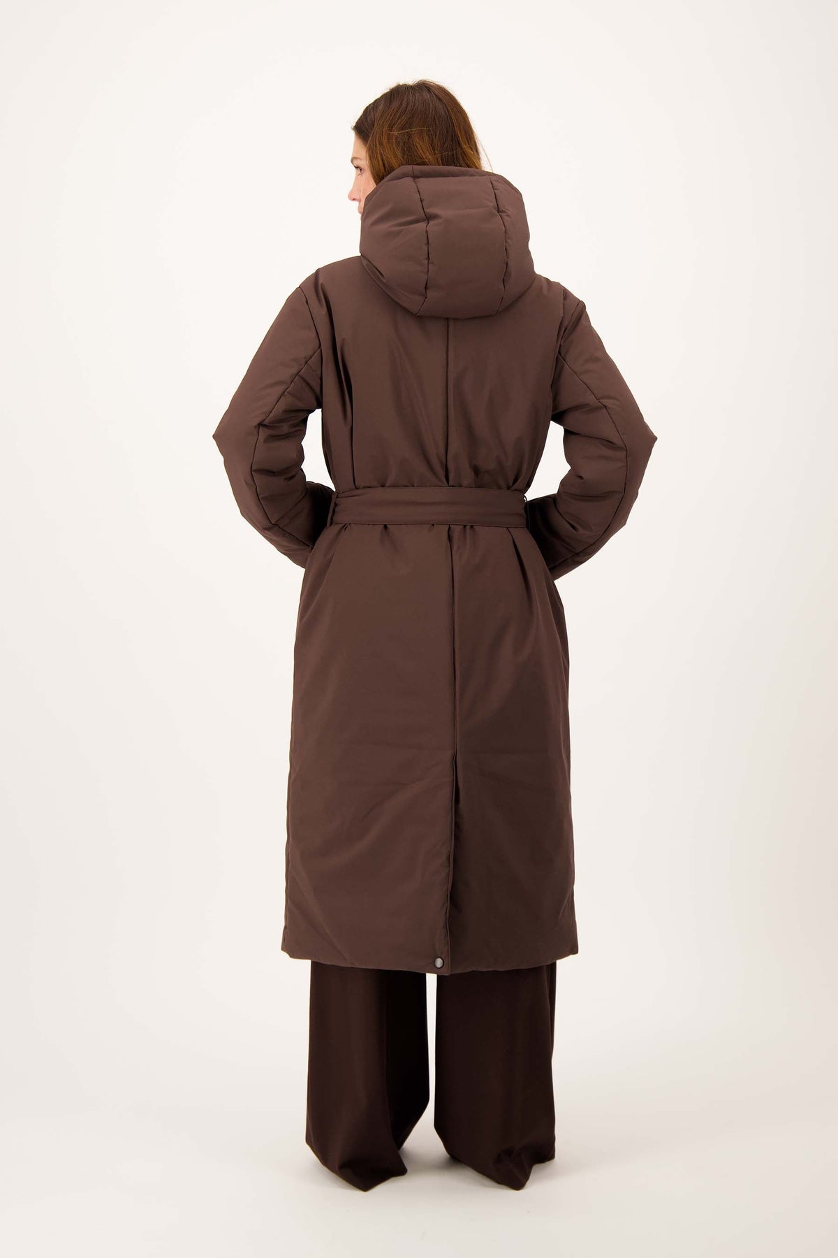 Lang Vatteret Frakke med Baelte - - Coat - {{ product_tags }