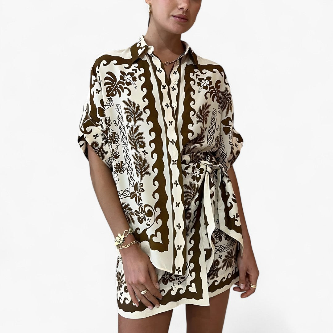 Luna | Boho-inspireret skjortekjole med naturlig elegance - - women's fashion - {{ product_tags }