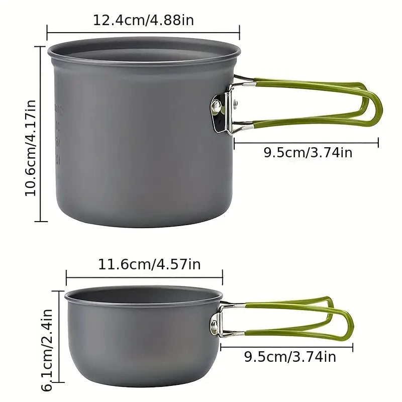Kompakt grydesæt til camping med bestik - - house & garden - {{ product_tags }