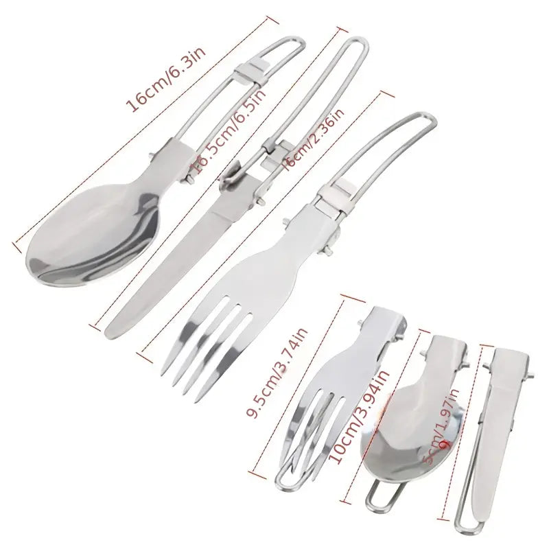 Kompakt grydesæt til camping med bestik - - house & garden - {{ product_tags }