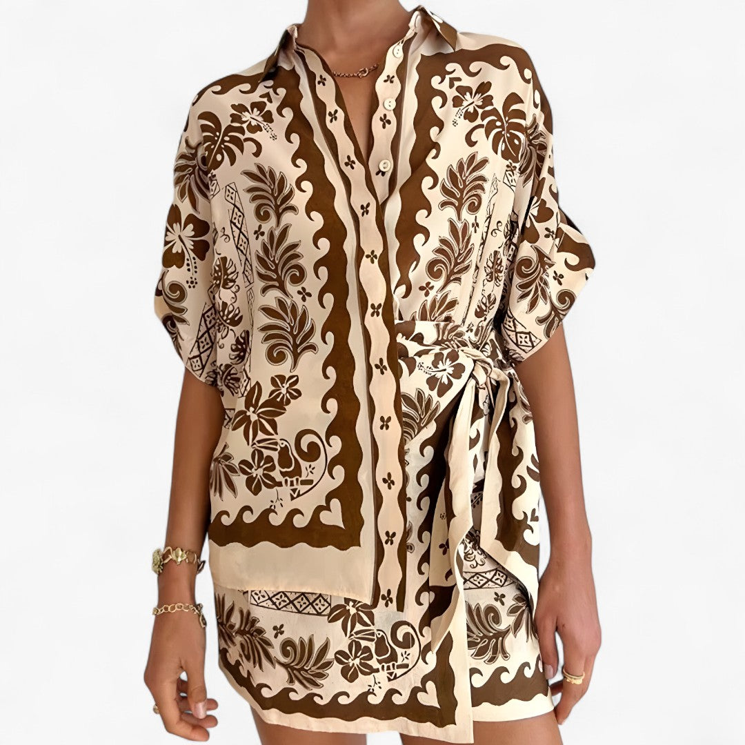 Luna | Boho-inspireret skjortekjole med naturlig elegance - - women's fashion - {{ product_tags }
