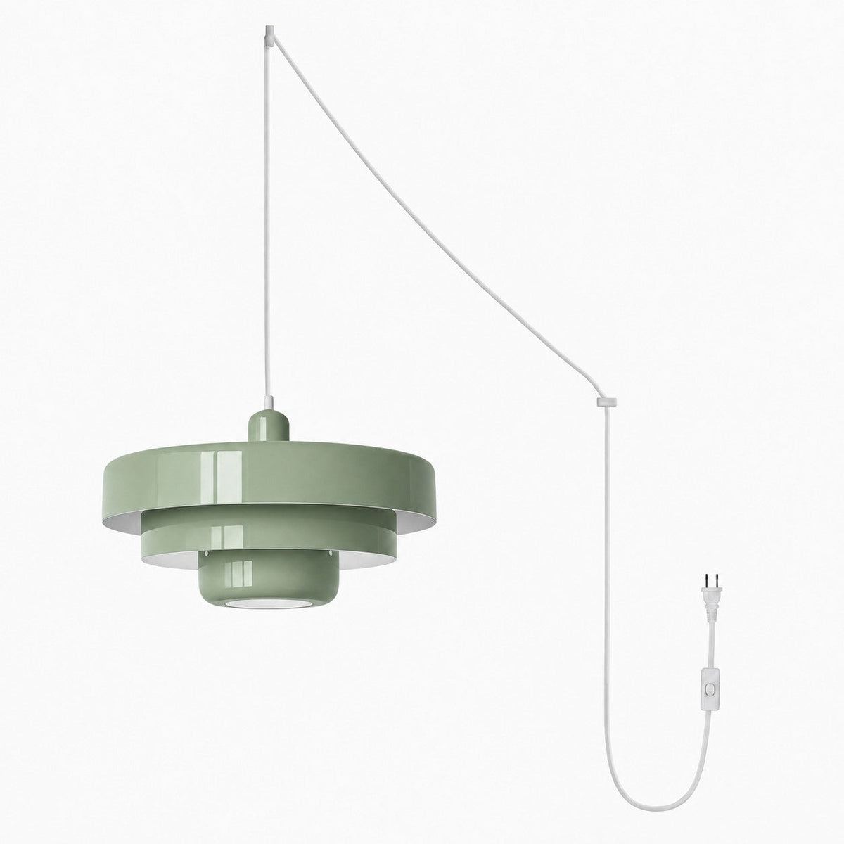 Retro Bauhaus Stikkontakt Pendellampe - Multi Farve - Salvie Grøn - Home Decor - {{ product_tags }