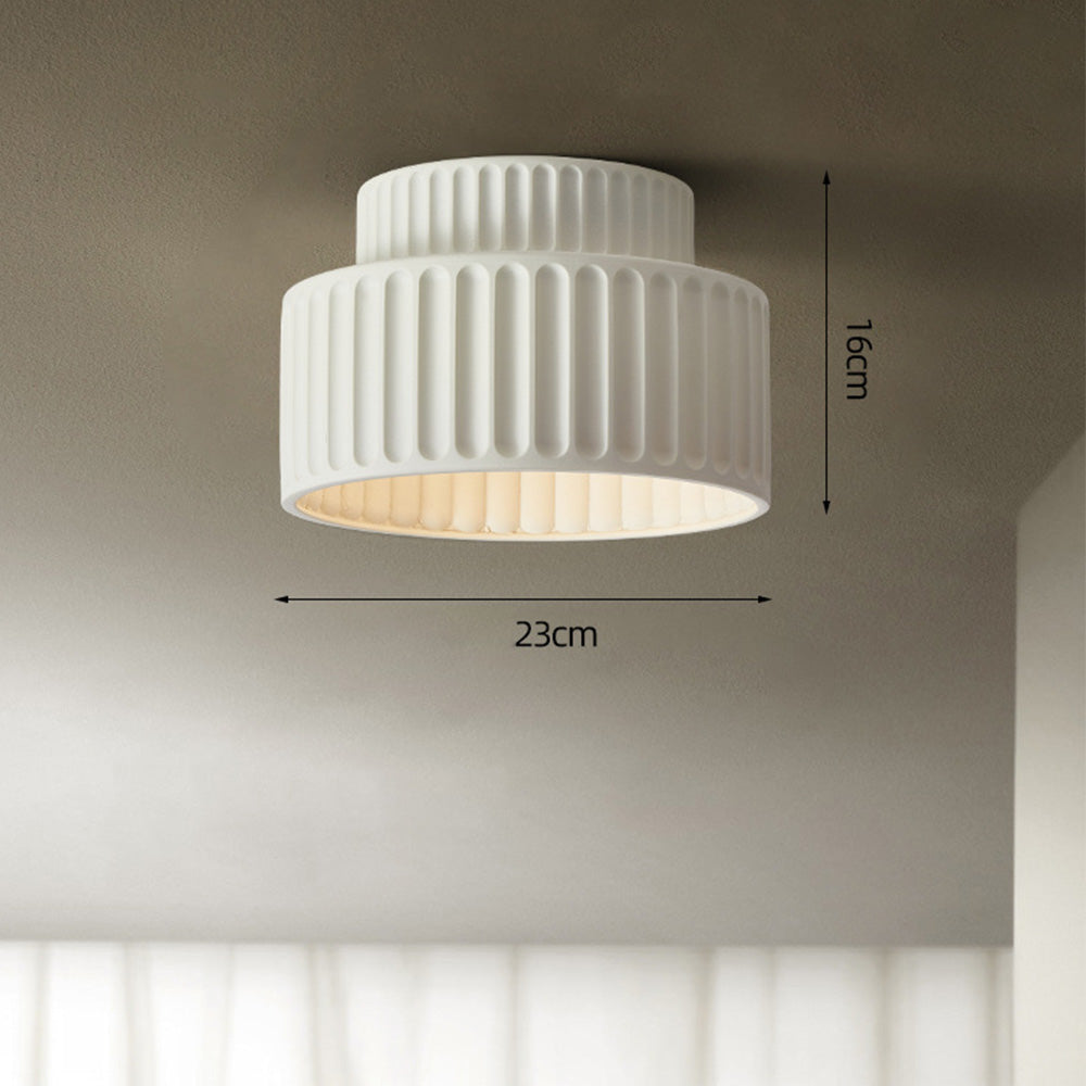 Rillet Loftlampe - Tostrenget Trommel-Design - - Deckenleuchte - {{ product_tags }