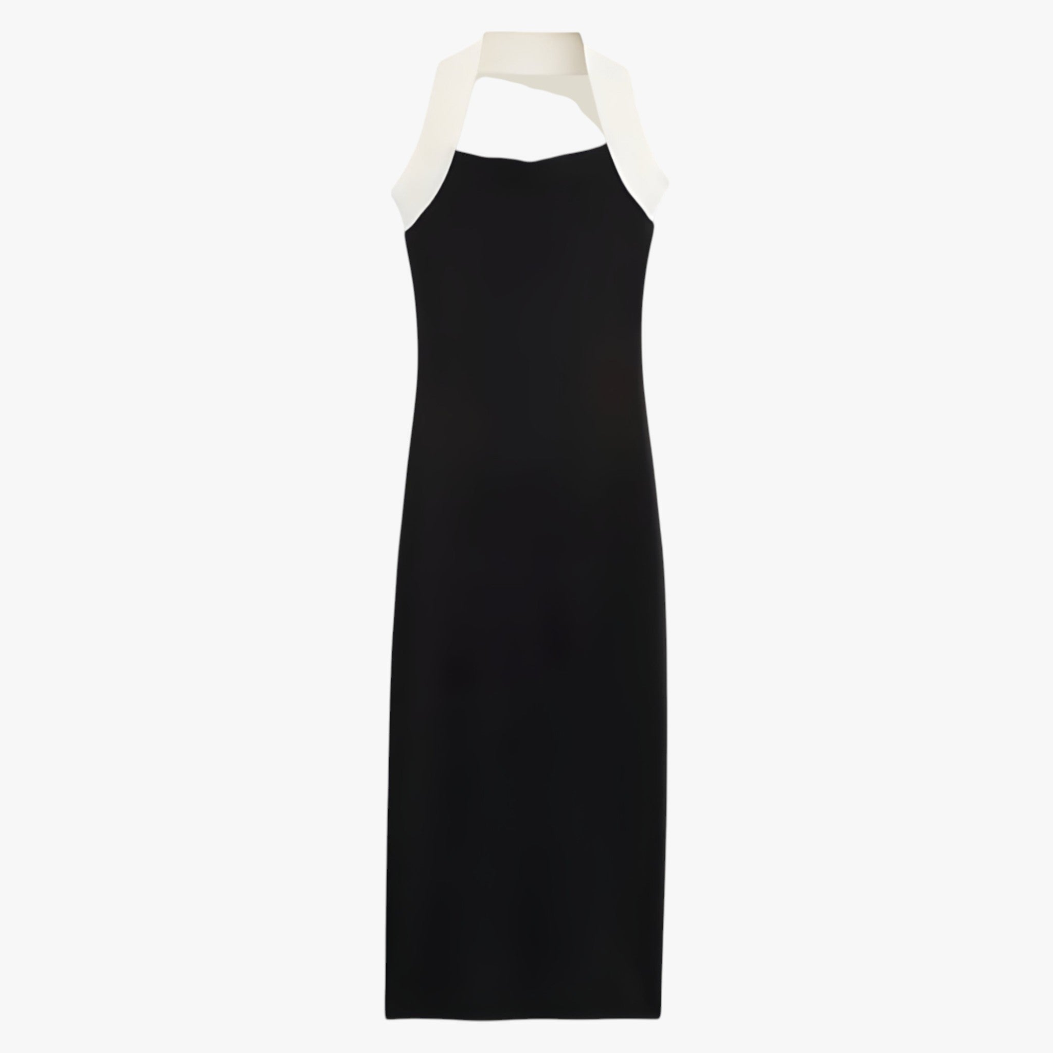 Maëlle | Assymetrisk lang kjole - Flydende elegance med knyttet ryg - Sort - women's fashion - {{ product_tags }