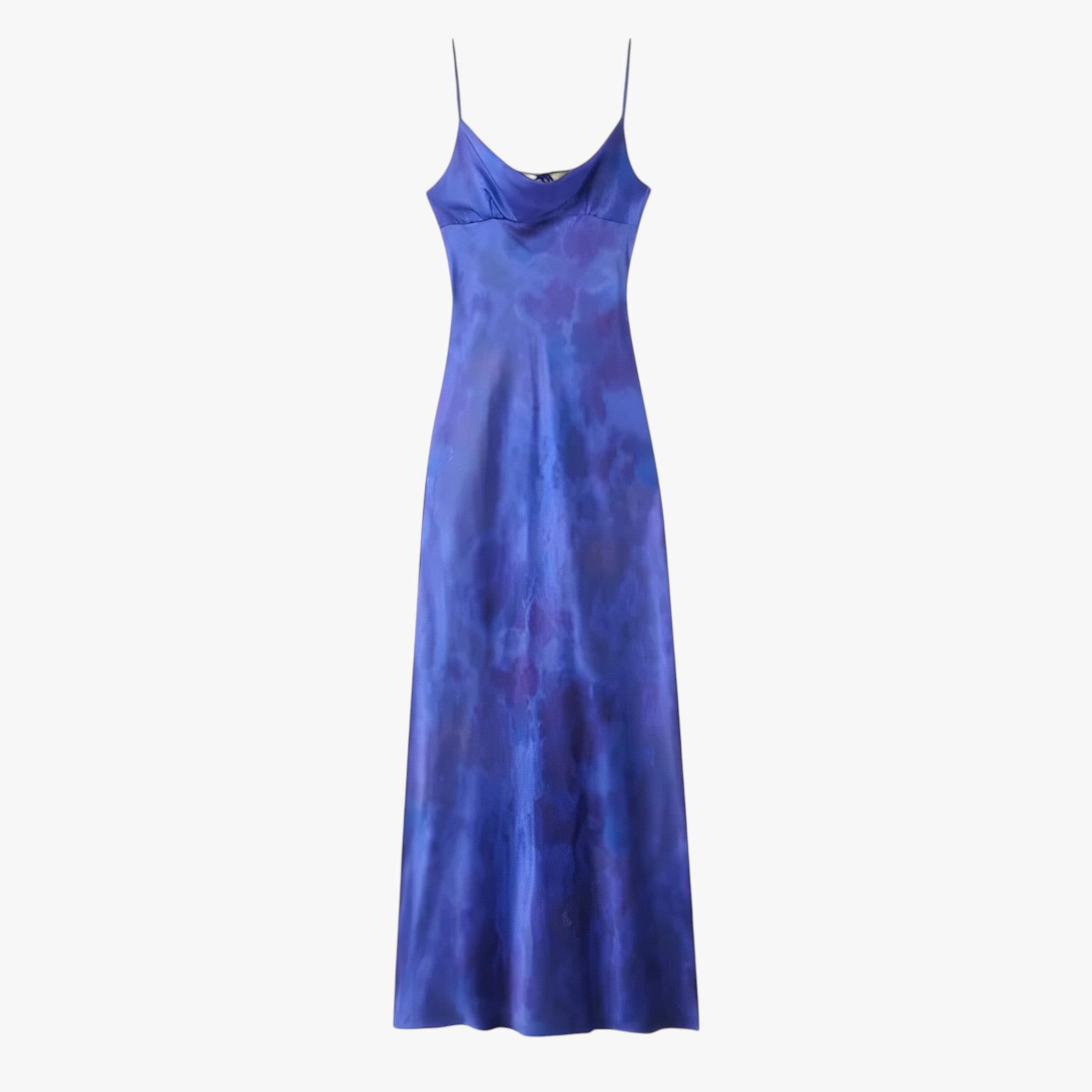 Ysée | Kjole i satin med tryk - Sommerlethed med silkeagtig følelse - Blå - - {{ product_tags }