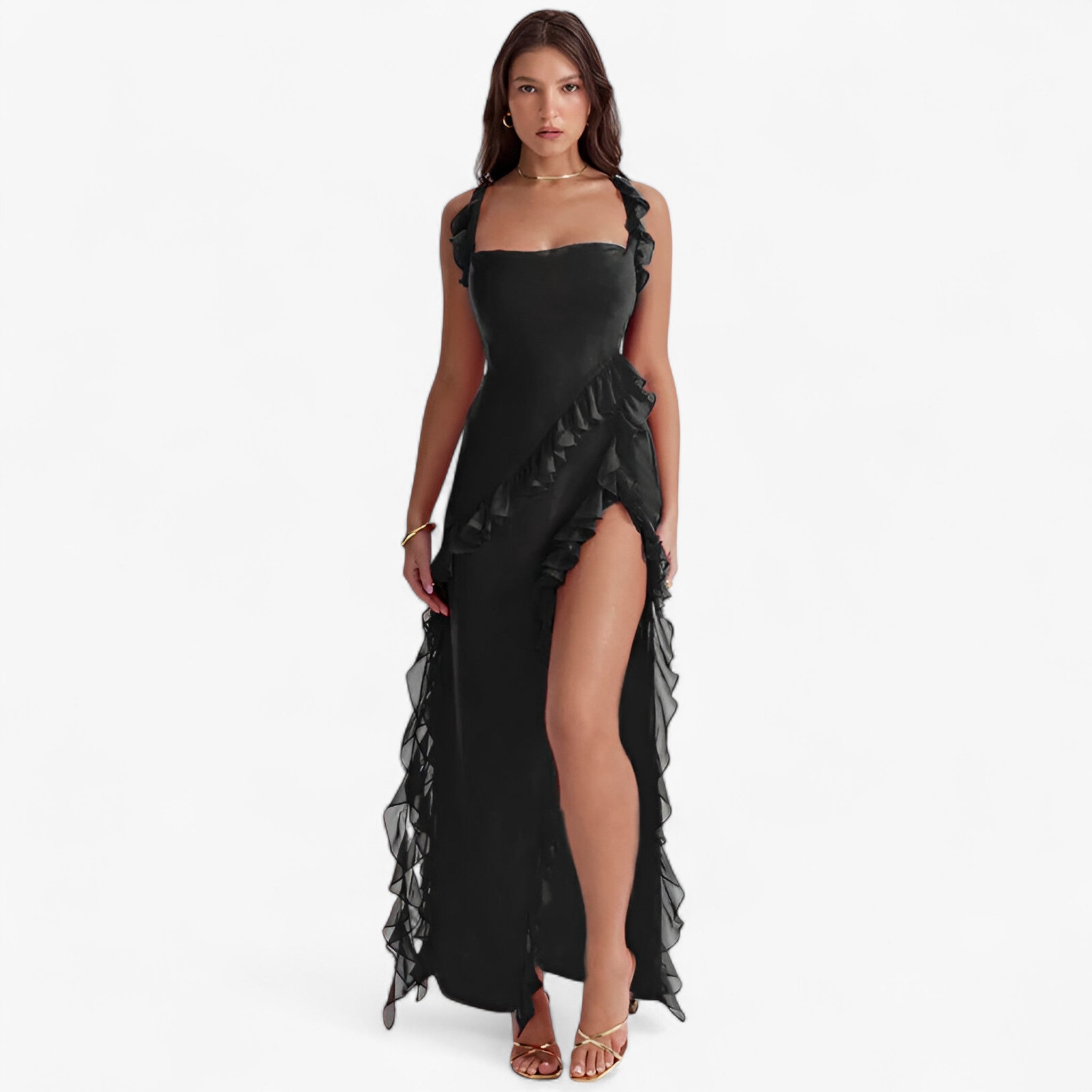 Elvira | Lang kjole – Dristigt og elegant sommerlook - Sort - women's fashion - {{ product_tags }