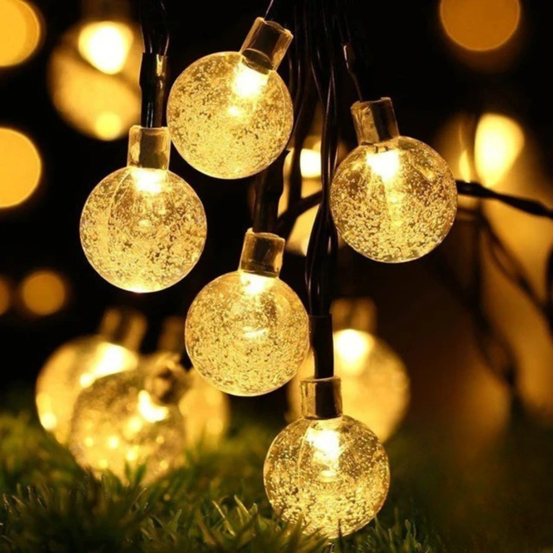 Solar Krystalkugle Lyskæde – Udendørs Festlig Havedekoration - - Outdoor String Lights - {{ product_tags }