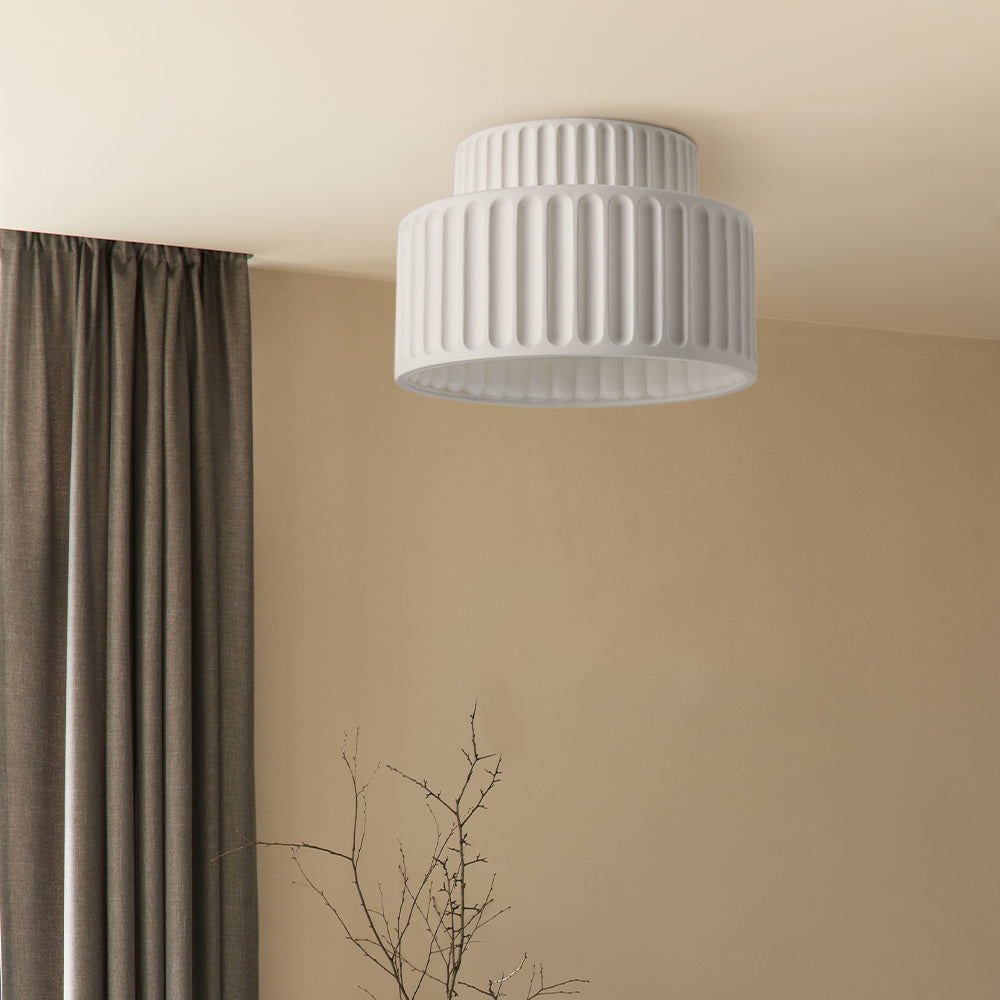Rillet Loftlampe - Tostrenget Trommel-Design - - Deckenleuchte - {{ product_tags }