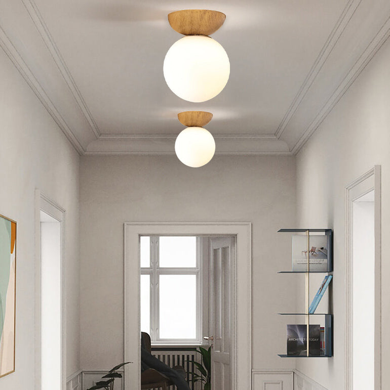 Nordisk-Japansk Træ Loftslampe