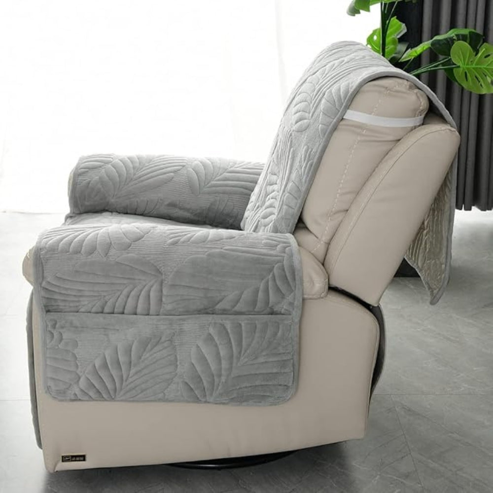 Recliner lænestolsbetræk - Grønt bladmønster, skridsikkert - - Recliner Sofa Covers - {{ product_tags }