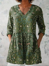 Sophia | Vintage Floral V-neck Shirt