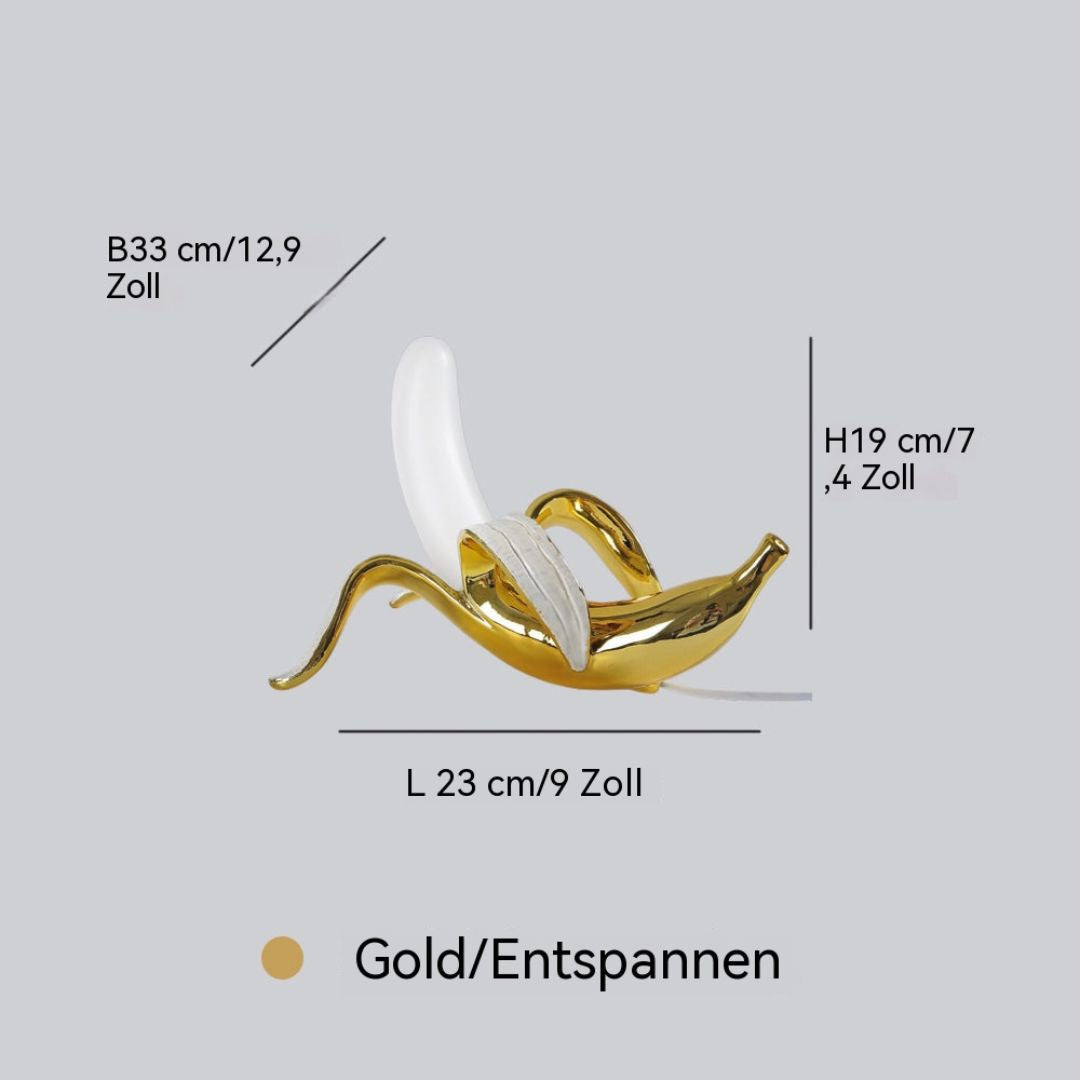 Art Deco Banan Bordlampe - Dekorativt Accentlys - Liggende Guld - Home Decor - {{ product_tags }