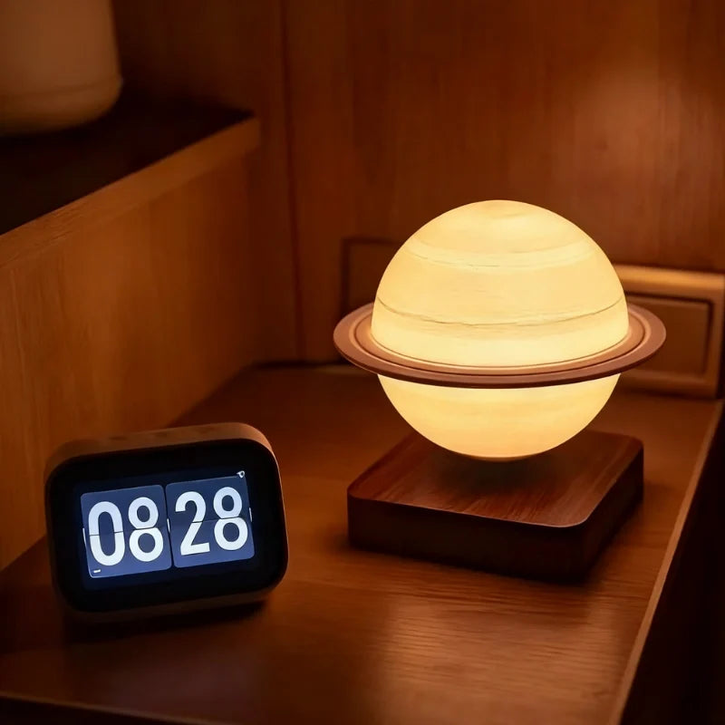 EtherealOrbit Svævende Lampe – Magnetisk Svævende Måne & Saturn Lys
