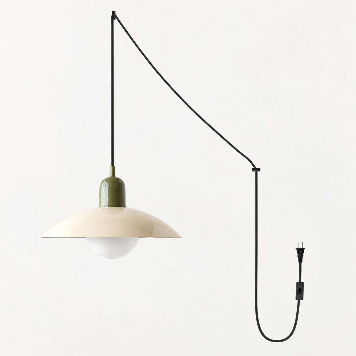 Mid Century Bauhaus Stikkontakt Pendellampe - Grøn - Home Decor - {{ product_tags }