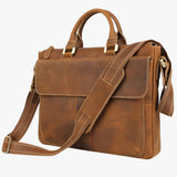 Arthur | Leather laptop bag with shoulder strap