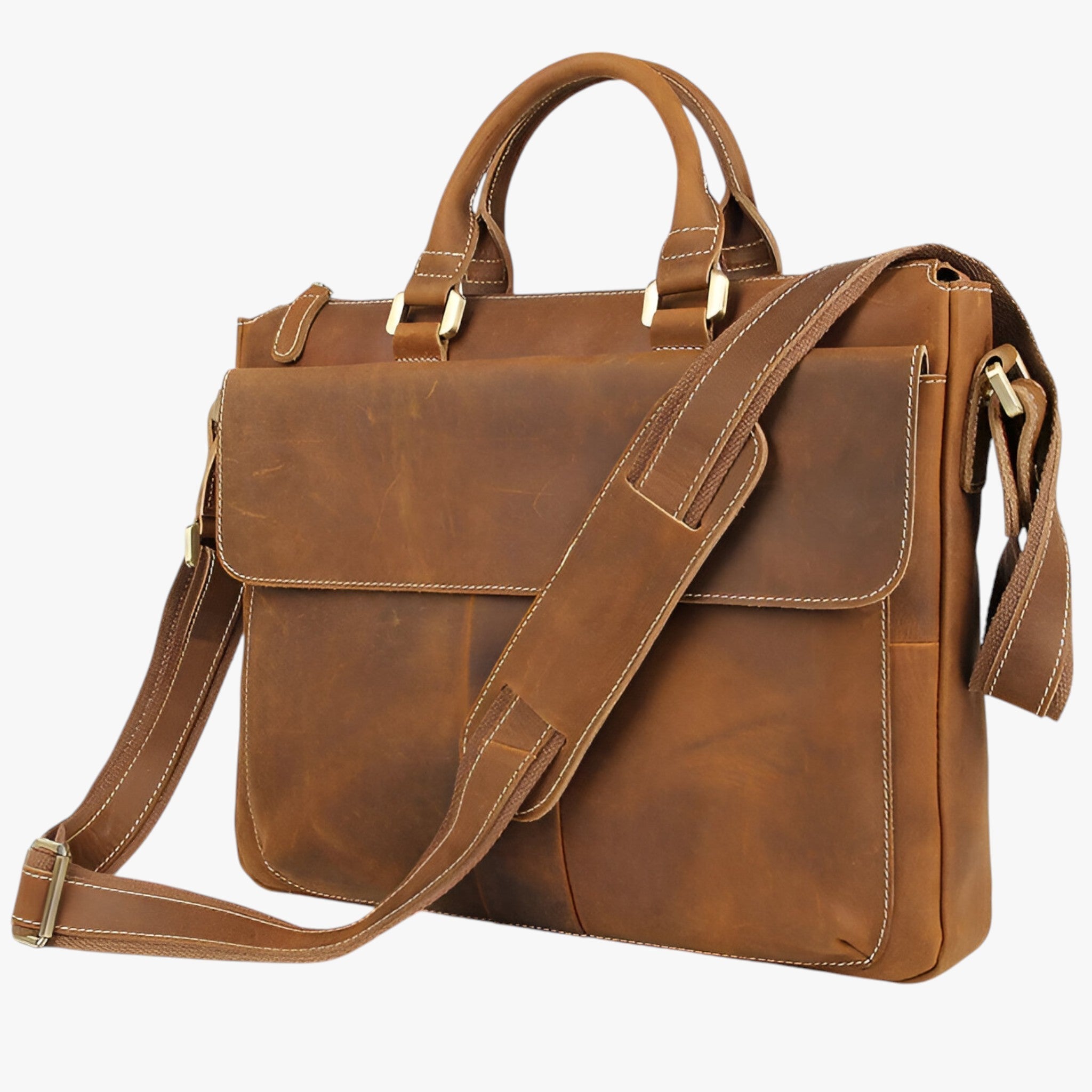 Arthur | Laptoptaske i læder med skulderrem - - bags - {{ product_tags }