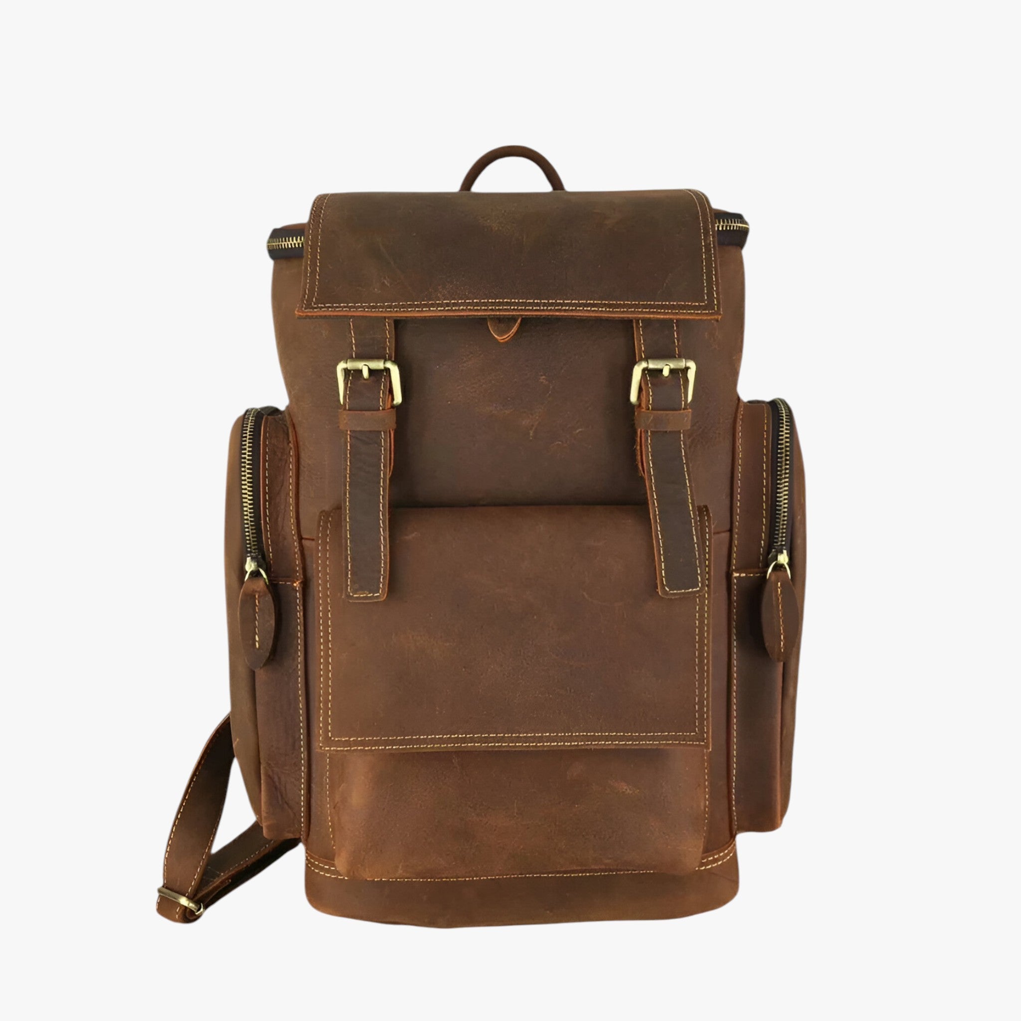 Dario | Læderrygsæk med rum til bærbar computer - Retro brun - bags - {{ product_tags }