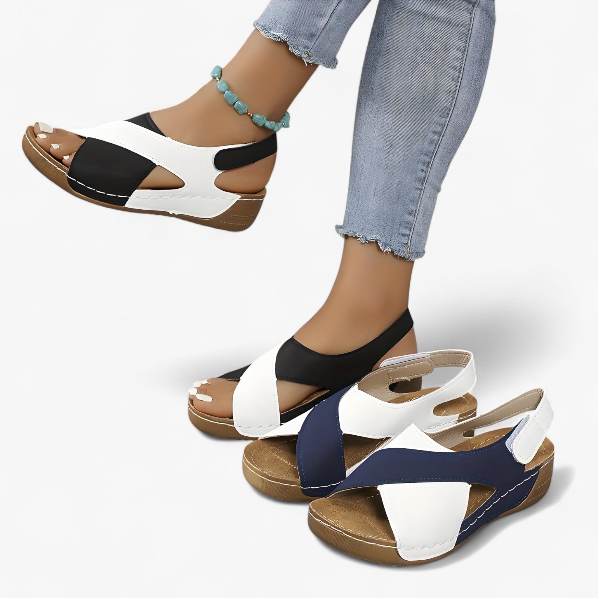 Lucy - Komfortable kilehælesandaler med svangstøtte - - Lucy - Komfortable kilehælesandaler med svangstøtte - €25 - {{ product_tags }