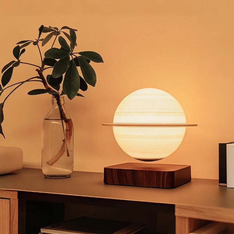 EtherealOrbit Svævende Lampe – Magnetisk Svævende Måne & Saturn Lys