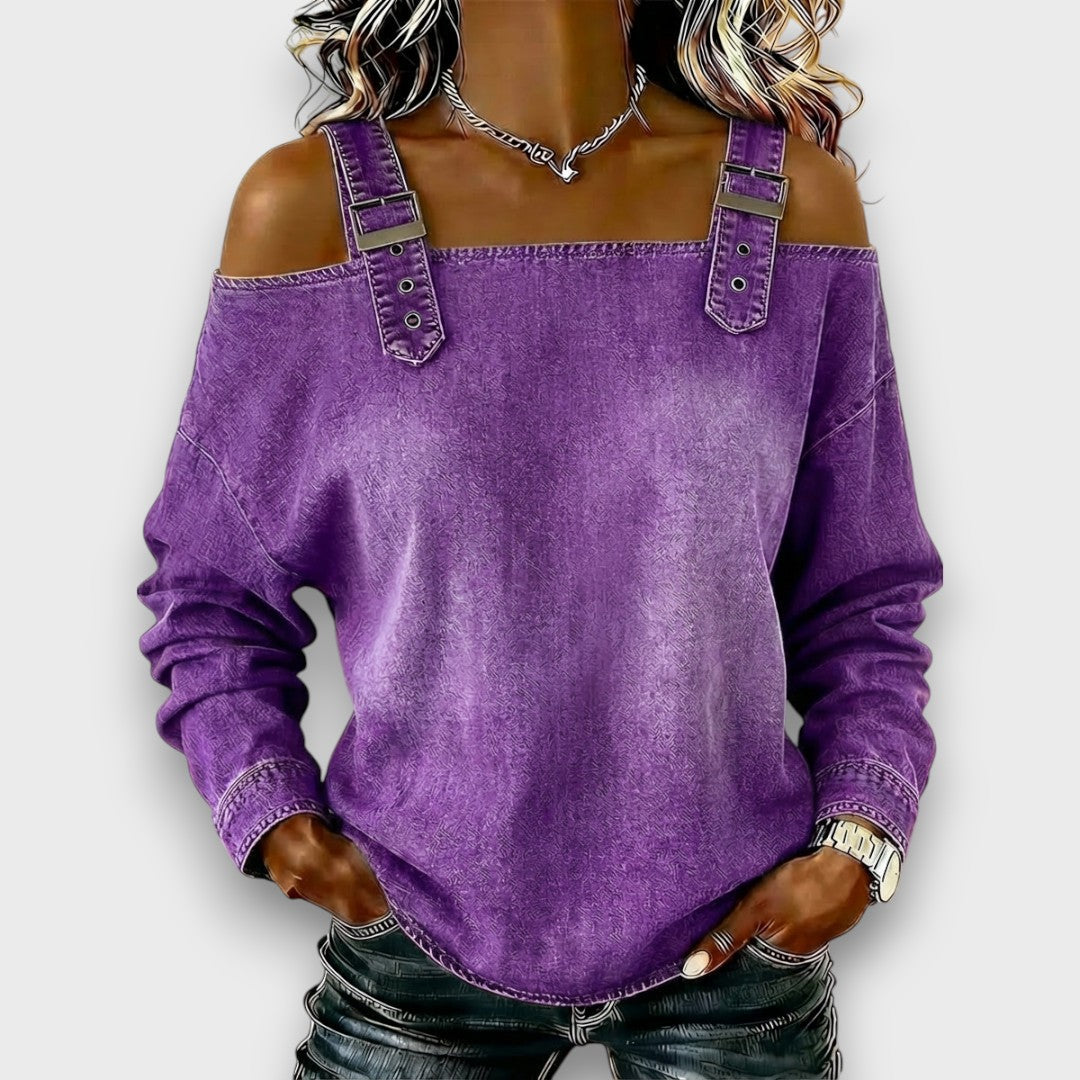 Elama – Off-Shoulder Denimtop