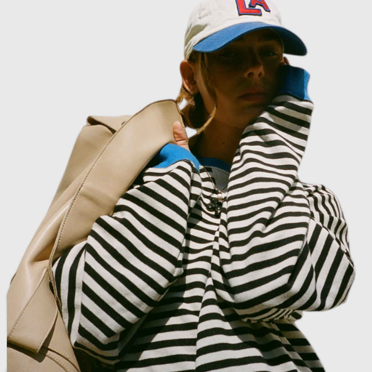 Dame Stribet Crewneck Sweater - Casual Striktop