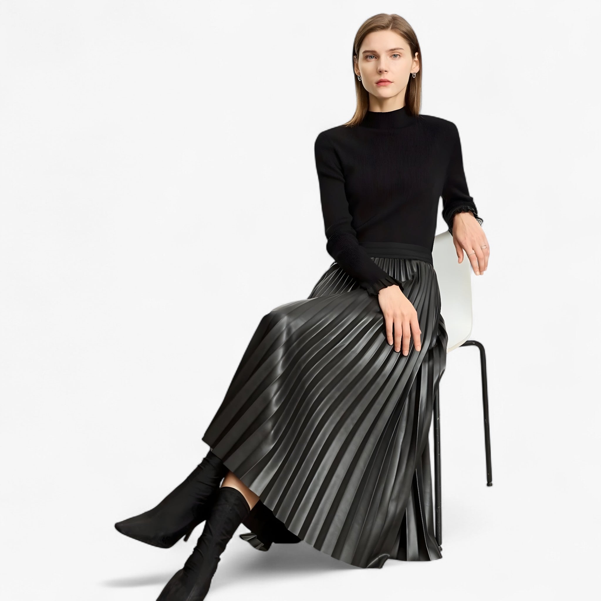 Gelly | Nederdel i Plisseret Læder - - women's fashion - {{ product_tags }