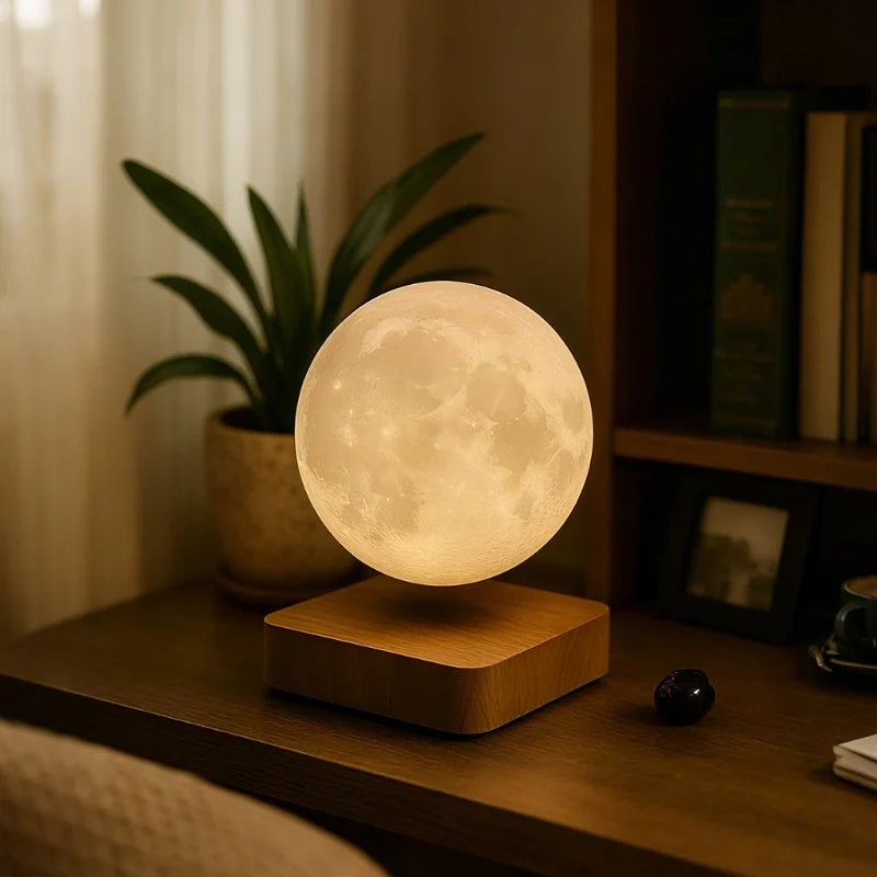 EtherealOrbit Svævende Lampe – Magnetisk Svævende Måne & Saturn Lys