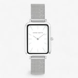 Beatrice | Rectangular Silver Watch - Durable and Elegant