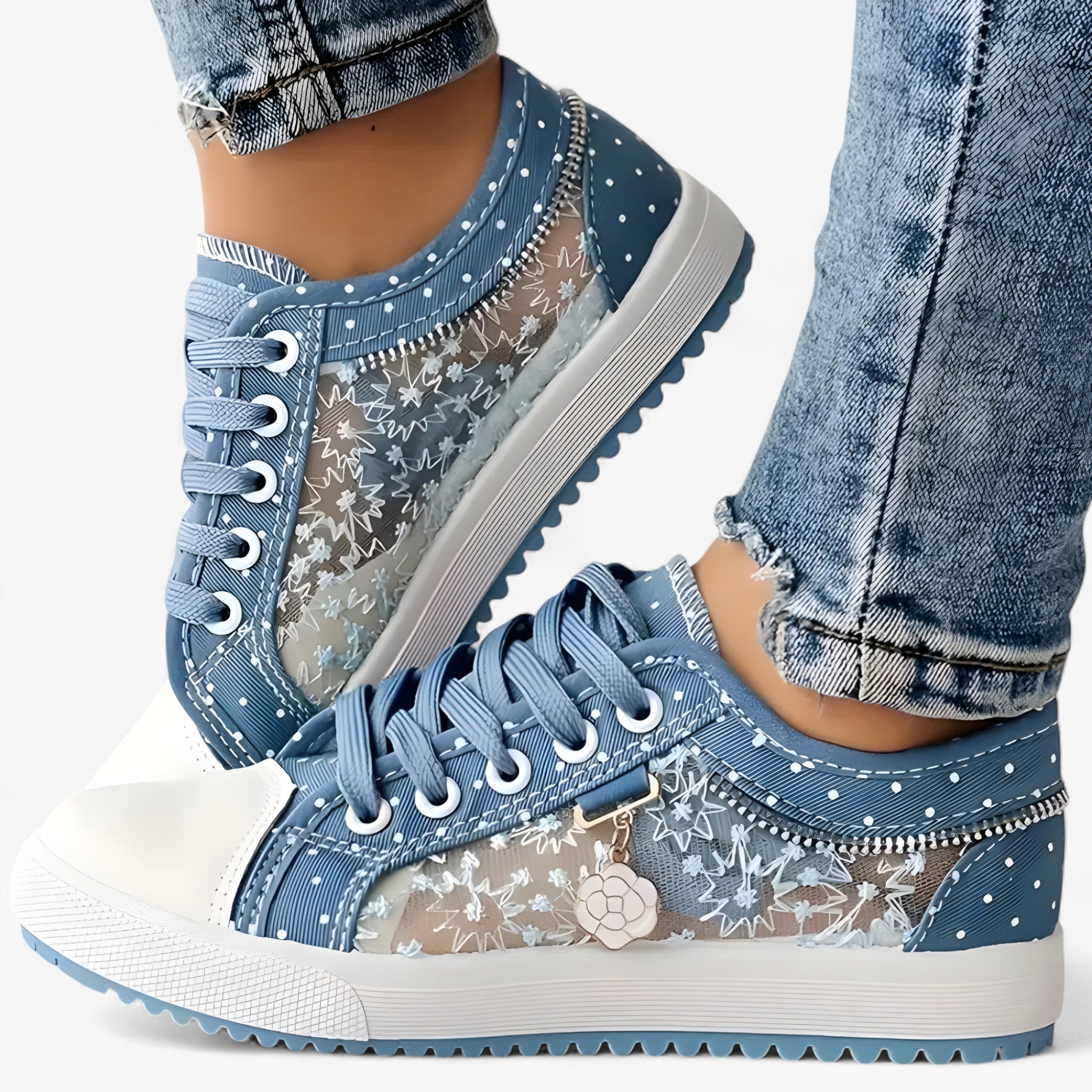 Carla | Komfortable Ortopædiske Sneakers - Lyseblå (Næsten udsolgt) - shoes - {{ product_tags }