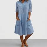 BRITTANY | Figure-flattering denim dress