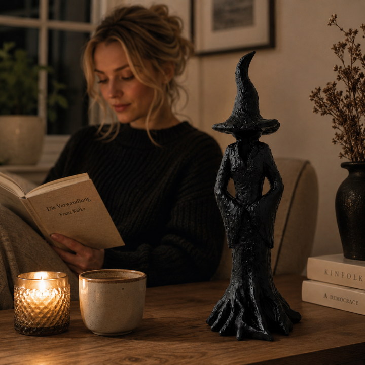 Hekse-havefigur - Håndlavet Harpiks Vogterfigur