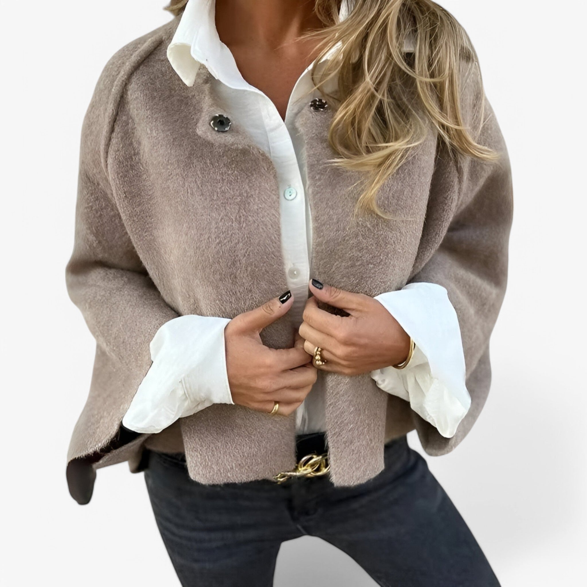 Sophia | Cashmerejakke - Blød og elegant - Kaki - women's fashion - {{ product_tags }