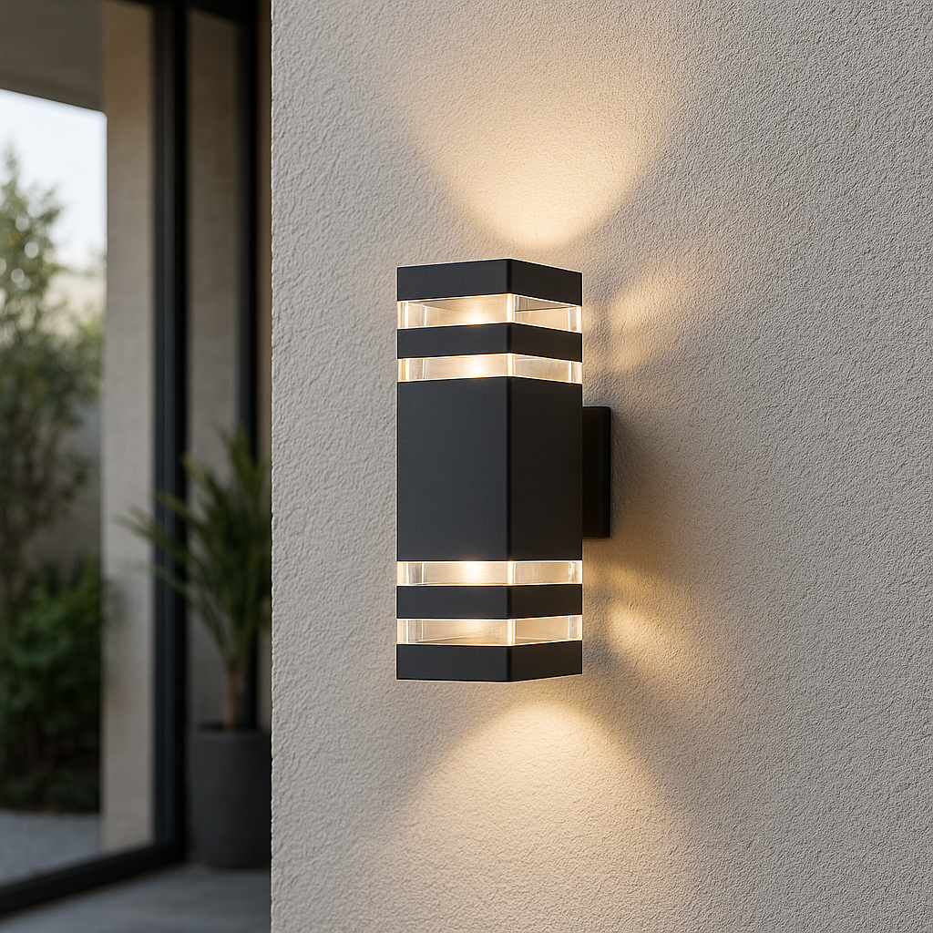 Udendørs Væglampe - 2-Lys Op/Ned, Aluminium, Varm LED