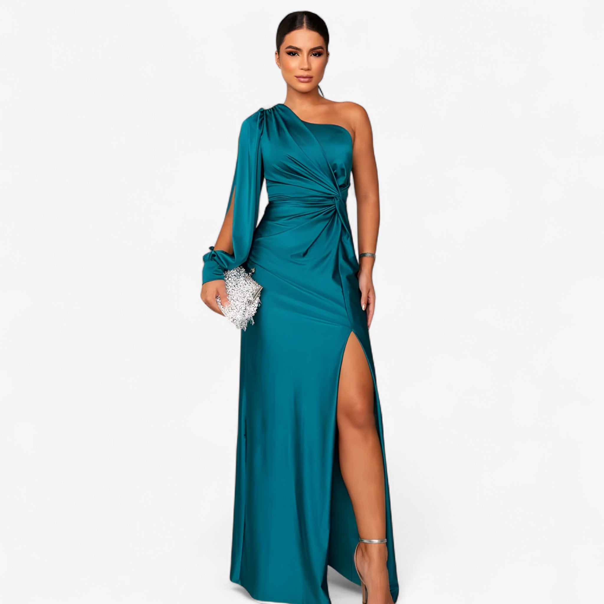 Camilla | Kvinders Satin Kjole - Turkis - women's fashion - {{ product_tags }