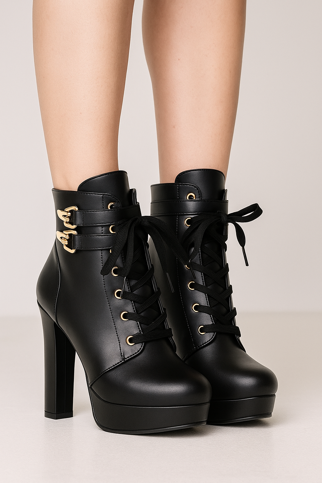 Grazia | Ankle Støvler med Høj Hælde og Metal Detaljer - - Grazia | Ankle Støvler med Høj Hælde og Metal Detaljer - €25 - {{ product_tags }