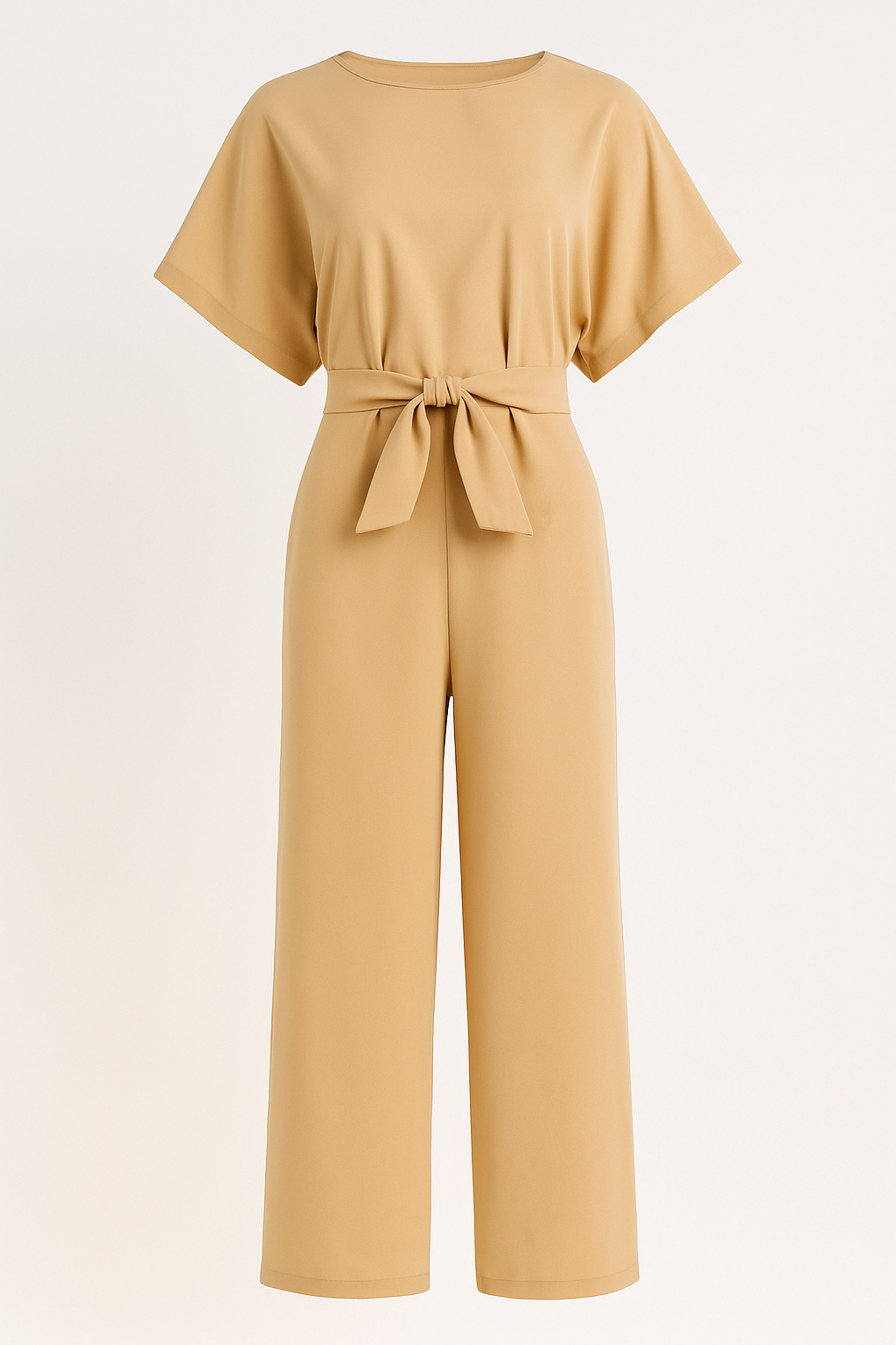 Addison | Elegant kjole med bælte og korte ærmer - Beige - Addison | Elegant kjole med bælte og korte ærmer - €25 - {{ product_tags }