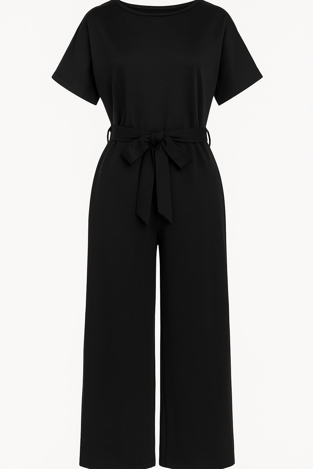 Addison | Elegant kjole med bælte og korte ærmer - Sort - Addison | Elegant kjole med bælte og korte ærmer - €25 - {{ product_tags }