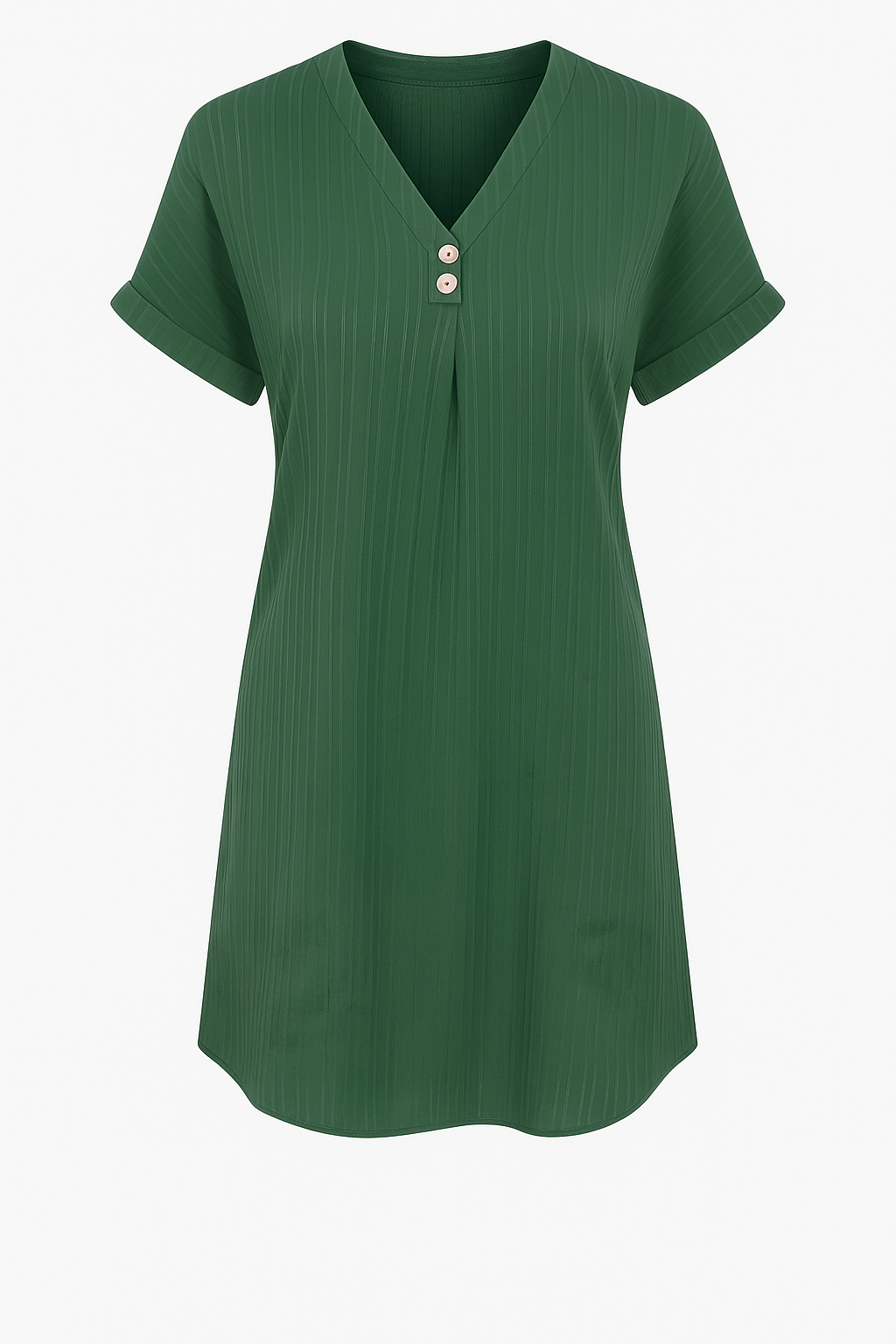 Jasmijn | Casual sommerkjole i bomuld med stribet mønster og dekorative knapper - Grøn - Jasmijn | Casual sommerkjole i bomuld med stribet mønster og dekorative knapper - €25 - {{ product_tags }