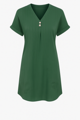 Jasmijn | Casual Summer Dress in Cotton with Striped Pattern and Decorative Buttons