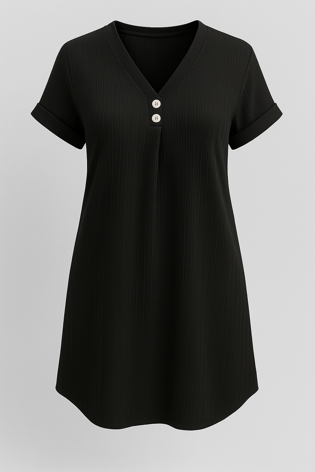 Jasmijn | Casual sommerkjole i bomuld med stribet mønster og dekorative knapper - Sort - Jasmijn | Casual sommerkjole i bomuld med stribet mønster og dekorative knapper - €25 - {{ product_tags }