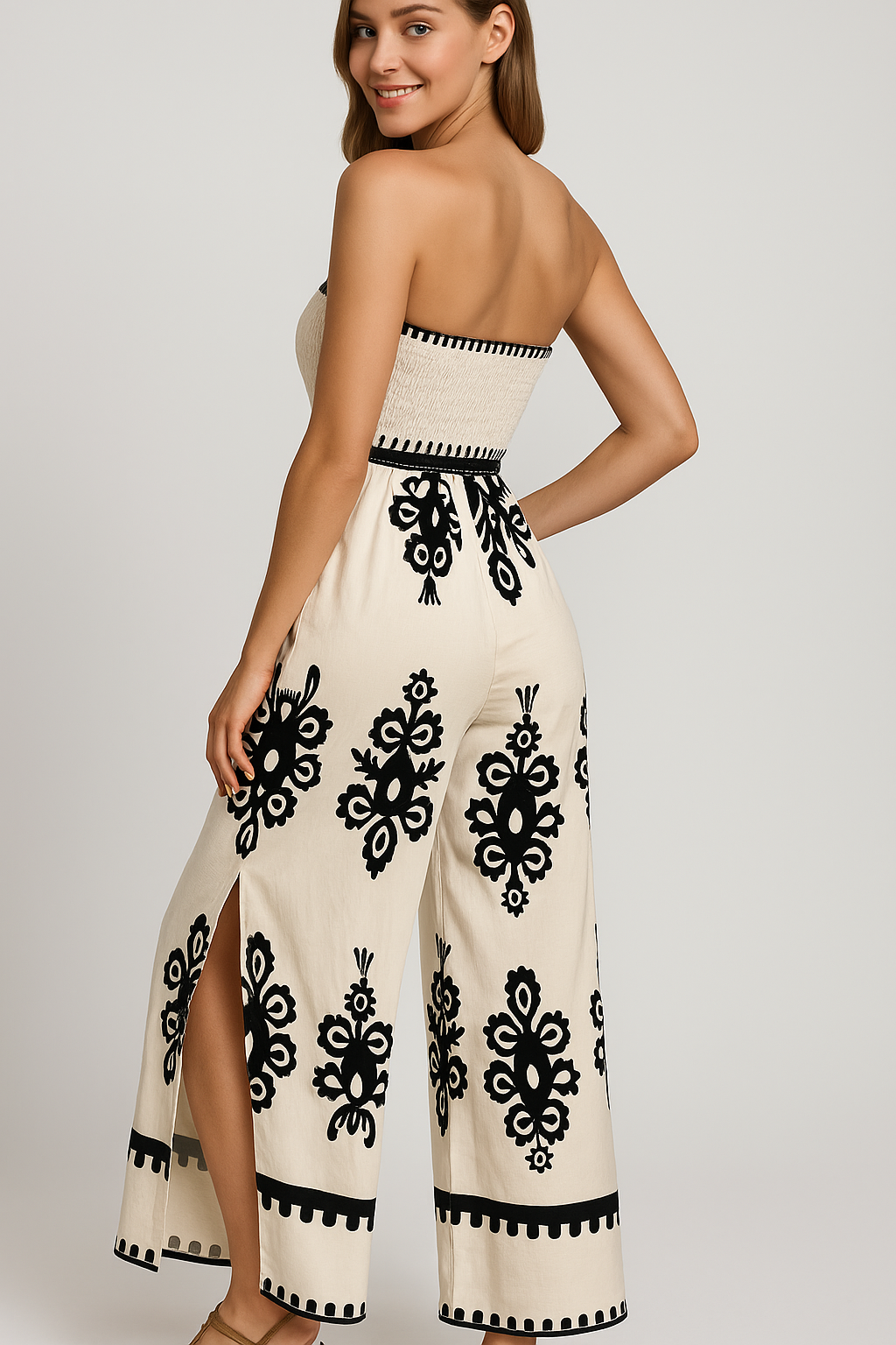 Lara | Sommertuta Med Broderet Detalje med Elastisk Bånd og Sidelommer - - Lara | Sommertuta Med Broderet Detalje med Elastisk Bånd og Sidelommer - €25 - {{ product_tags }