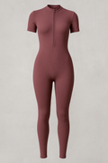 Giulia | Rochie cu mâneci scurte, material elastic și închidere cu fermoar frontal