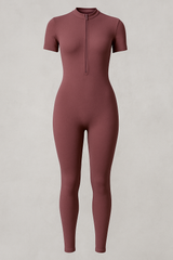 Giulia | Stretch Dress with Short Sleeves, Stretch Material and Front Zipper Closure